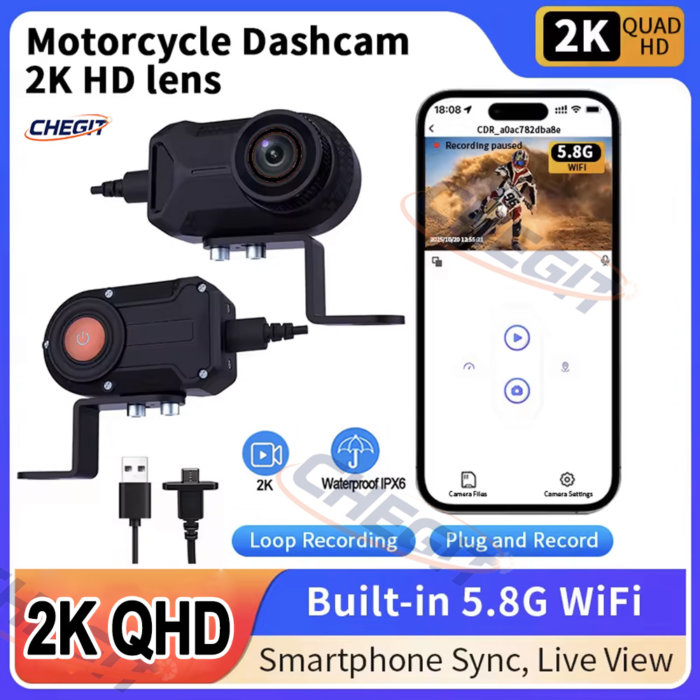 Cycling Loop - オートバイ DVR 2K HD WiFi 防水