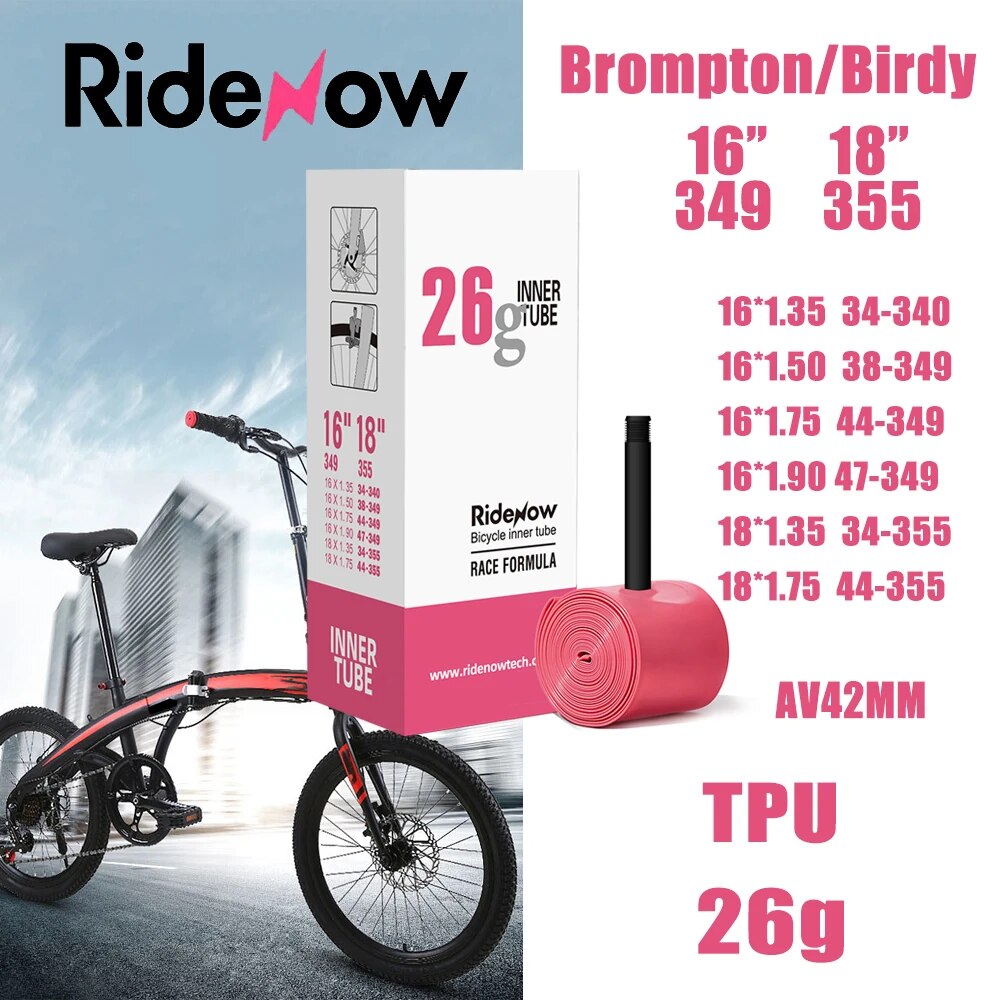 Inner Tube 700C - Bestow-birdyバイク用折りたたみ式インナーチューブ,16インチ,349, 18インチ,355,軽量,42mm