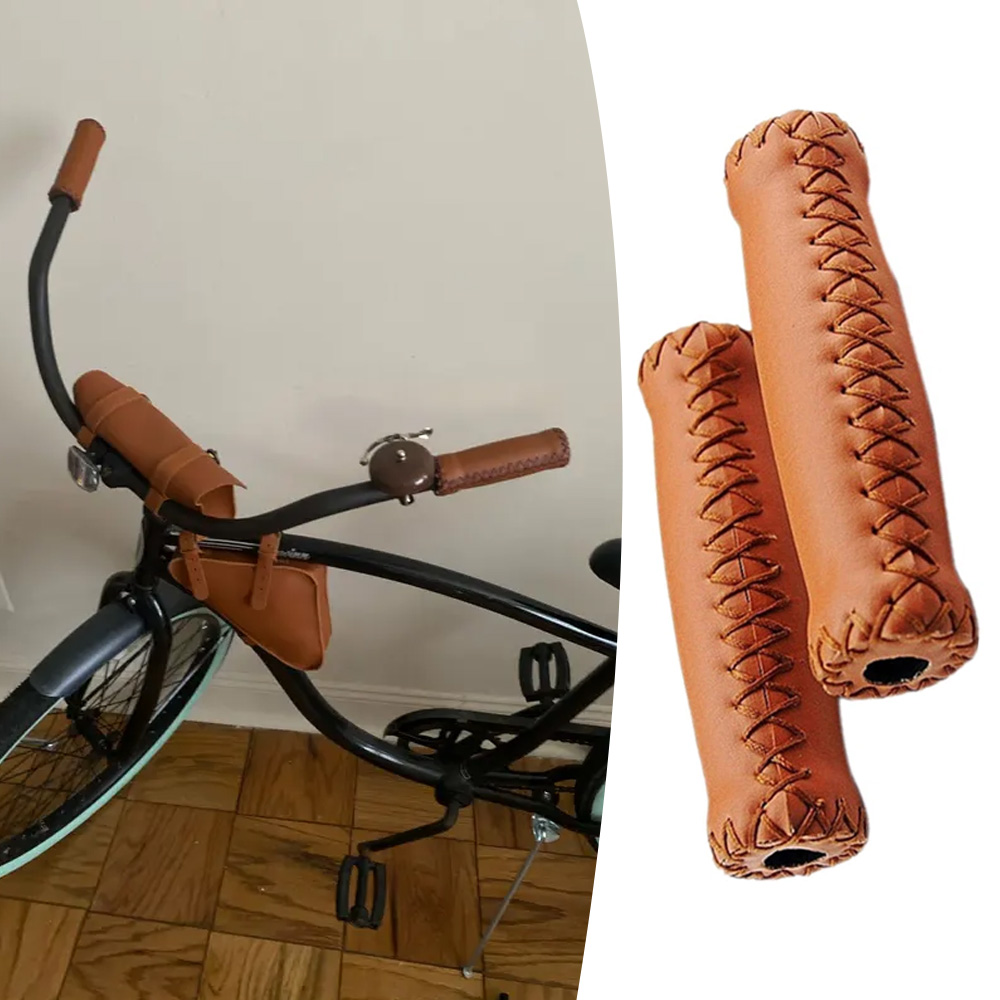 Cycling In City - 1 ペアマウンテンバイクハンドルバーグリップカバーシティバイクロードバイク革ハンドルバー自転車グリップ自転車レトロサイクリンググリップカバー