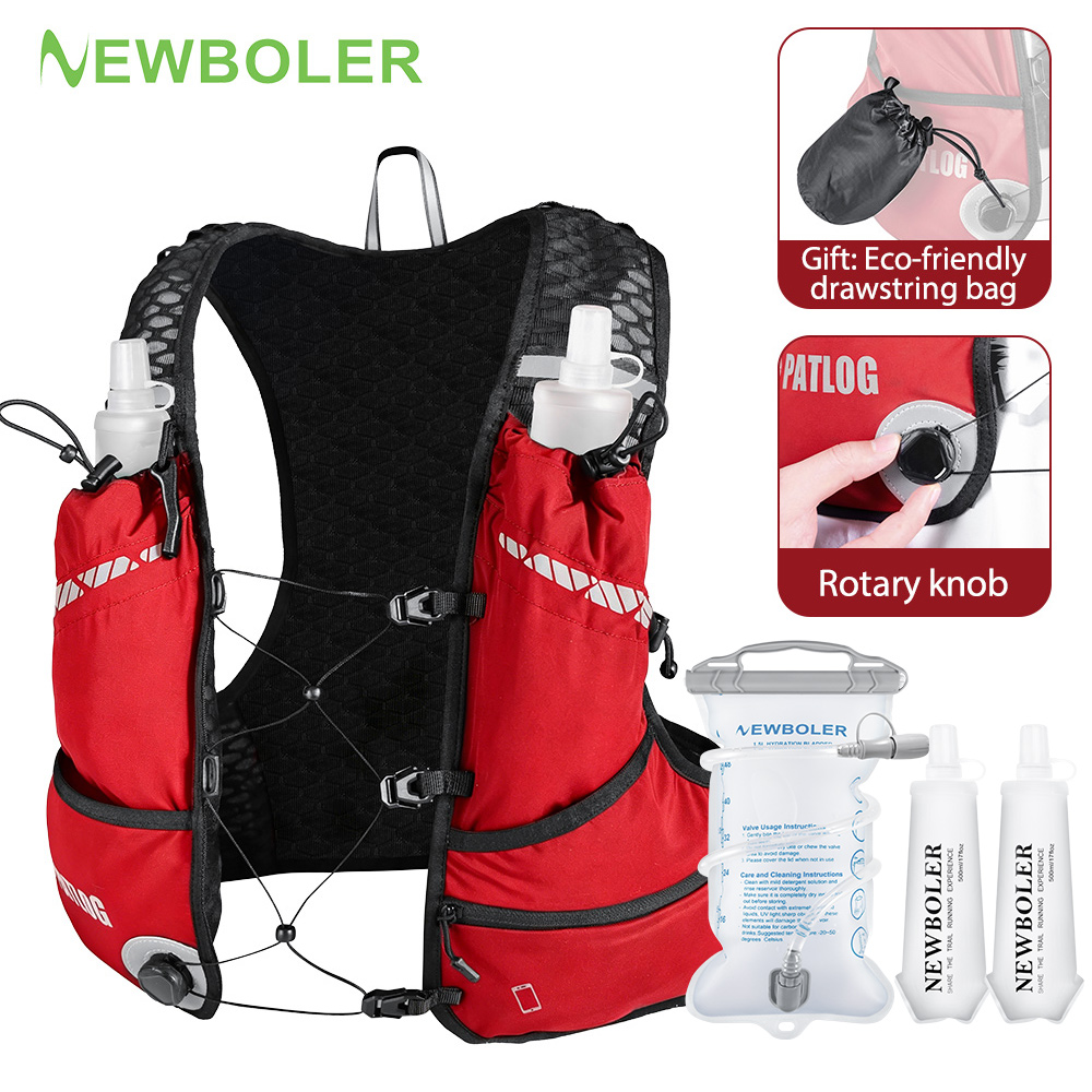 Cycling Commute Backpack - NEWBOLER 屋外トレイルランニングバックパック超軽量女性男性ランニングレース水分補給ベストマラソンバイクバッグマラソンハイキング用 8L