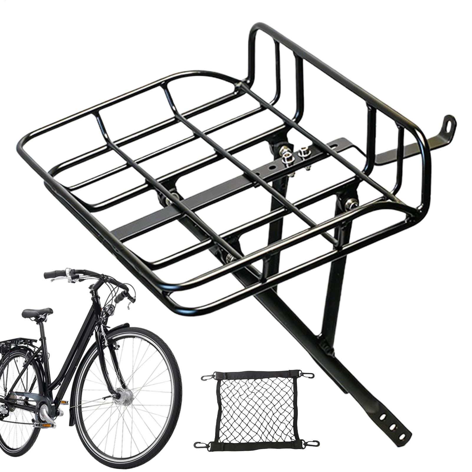Commuter Cycling - クイックリリース式フロントバイクバスケット 大容量メタルカーゴバスケット ロードバイク、マウンテンバイク、通勤、食料品の買い物、アウトドアに最適