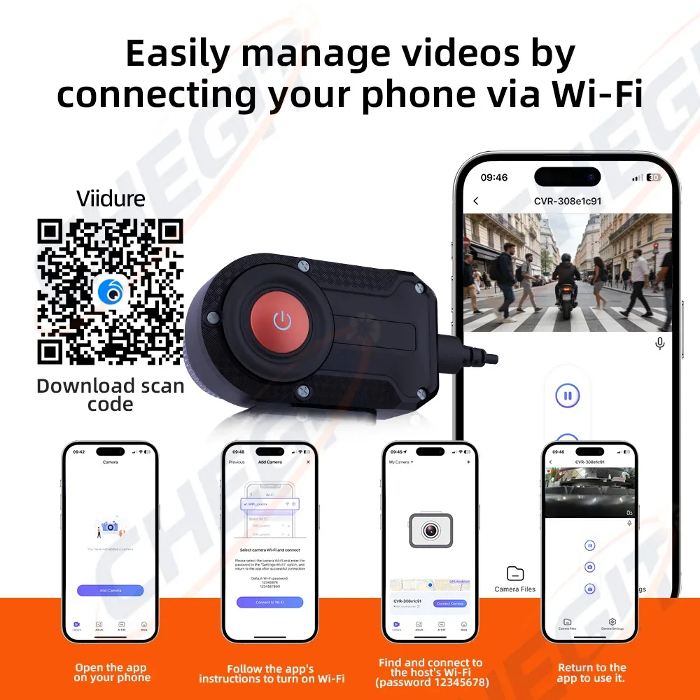 オートバイ DVR 2K HD WiFi 防水 IP66 ミ - Cycling Loop のレビューと価格