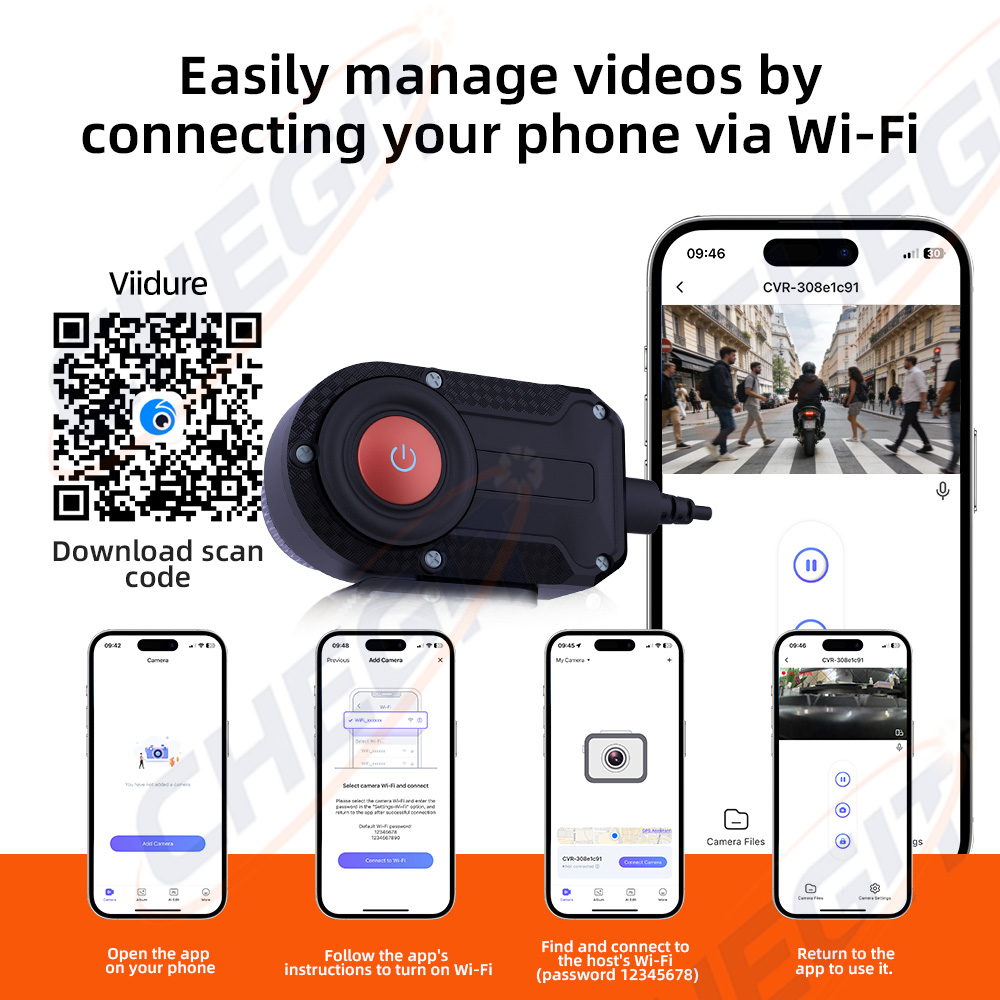 新型2K HDバイク用ドライブレコーダー 防水IP66 Wi - Cycling Loop のレビューと価格