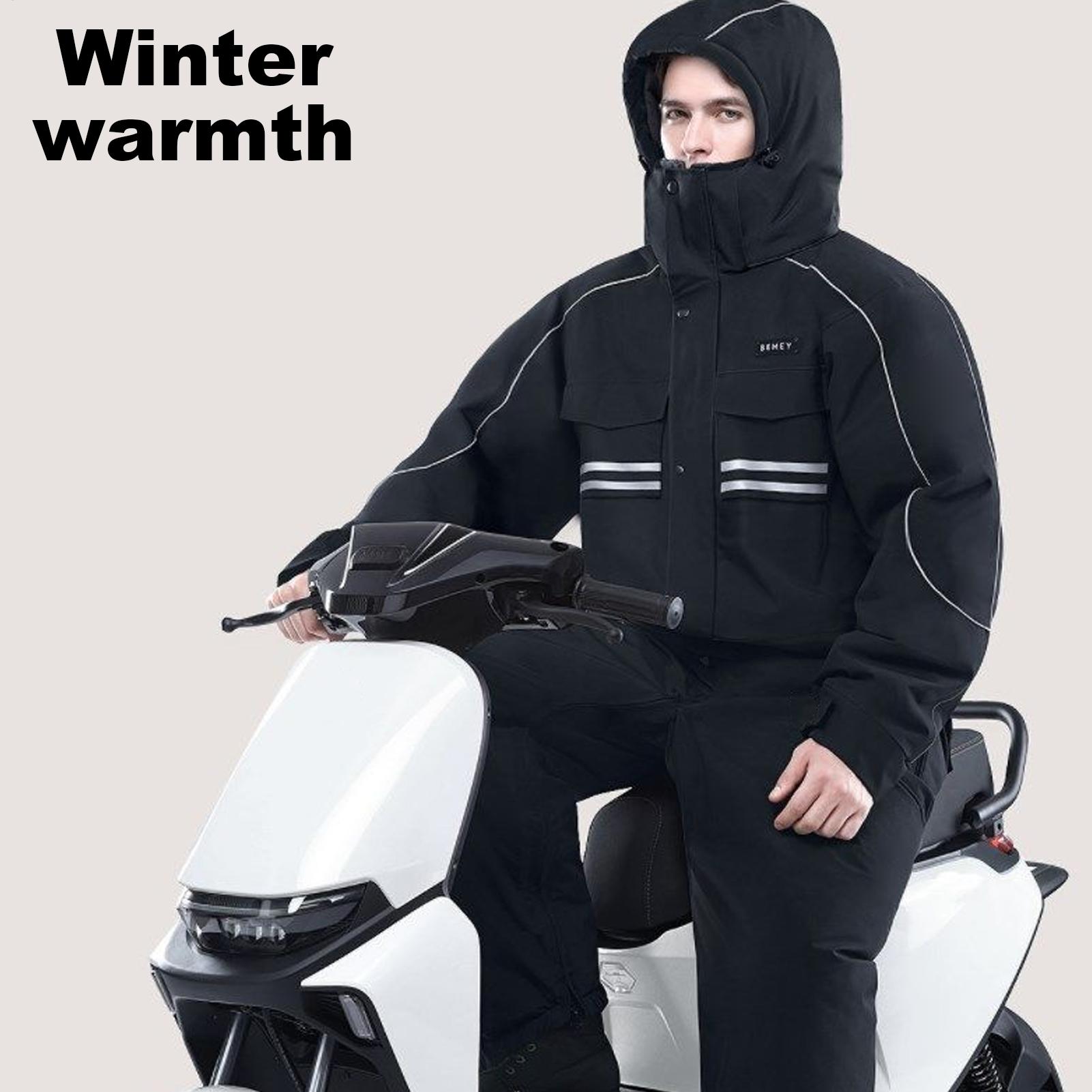 オートバイの冬用ジャケット 4 ポケット暖かい服反射ストリッ - Cycling Commute Jacket のレビューと価格