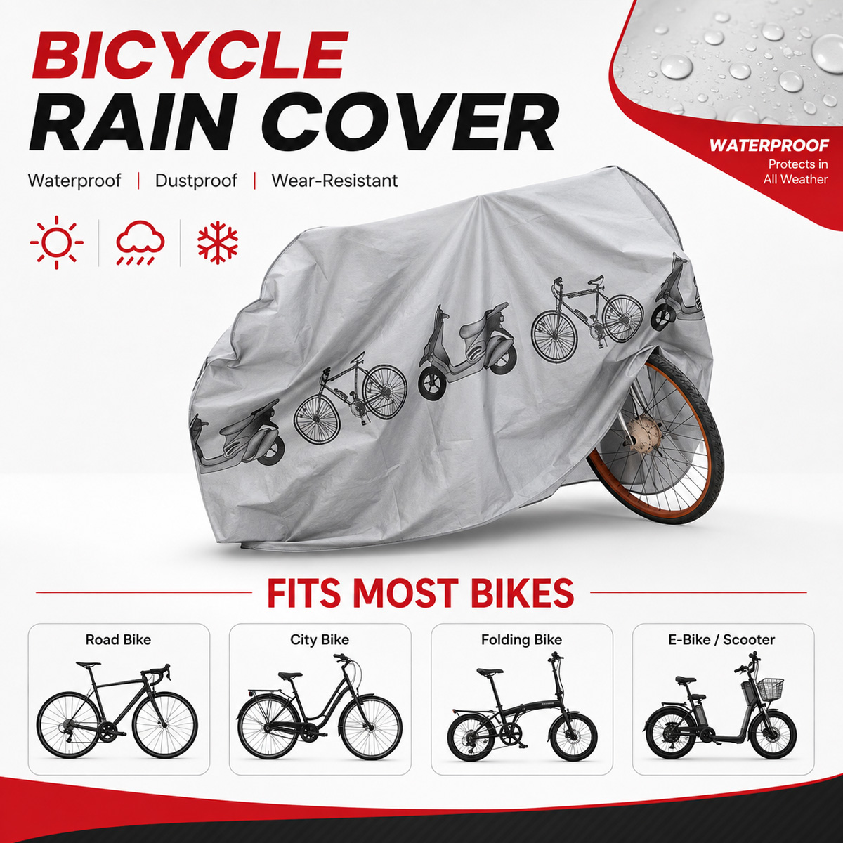 PINMOAP ユニバーサル自転車レインカバー防水屋外バイク - Cycling Commuter Bag のレビューと価格