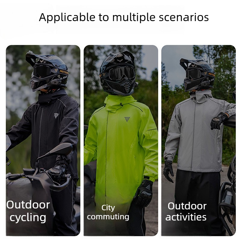 バイク用レインスーツ 防水ジャケットとパンツセット アウトド - Cycling Commute Jacket のレビューと価格