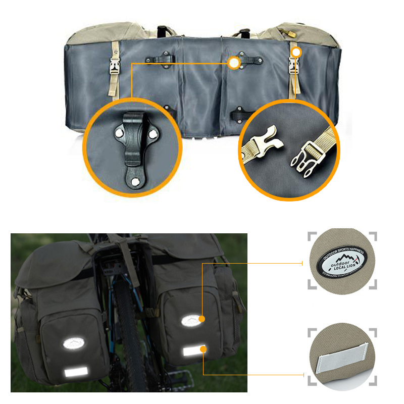 自転車リアラックダブルパニアバッグ、50L防水自転車トランク - Panniers Waterproof Rear のレビューと価格
