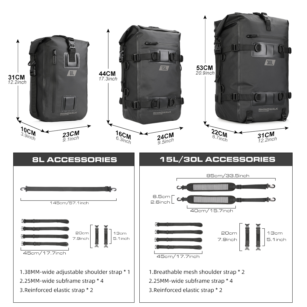 ラインストーンowalk-オートバイの防水トップとテールボッ - Panniers Waterproof Rear のレビューと価格