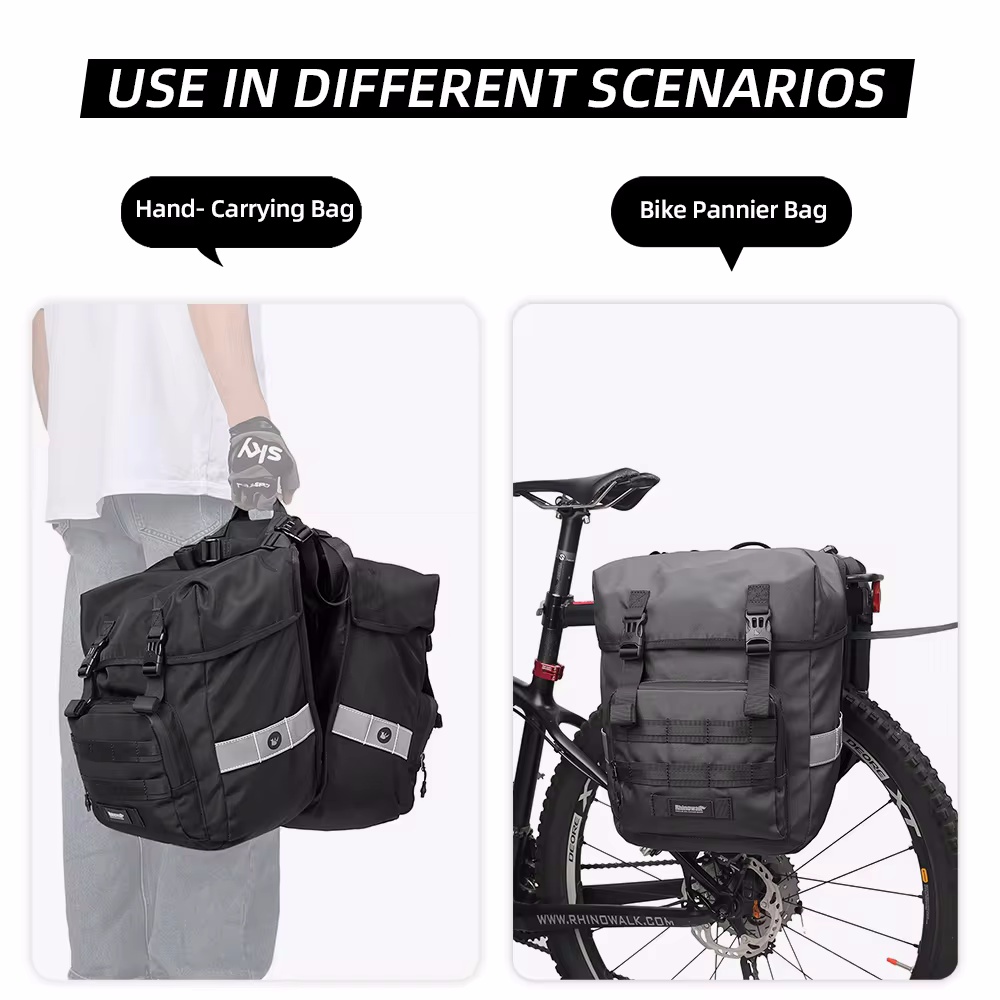 40L自転車パニアバッグ 2 in 1両面バイクバッグ 防水 - Panniers Waterproof Rear のレビューと価格