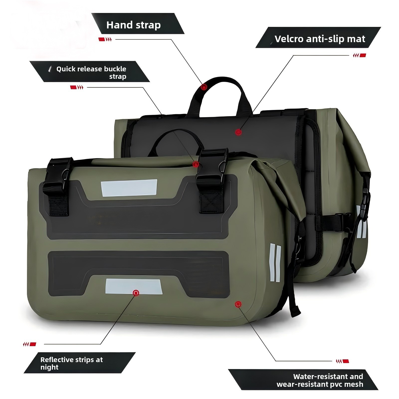 30L×2 バイク用サドルバッグ 防水 クイックリリース サ - Panniers Waterproof Rear のレビューと価格